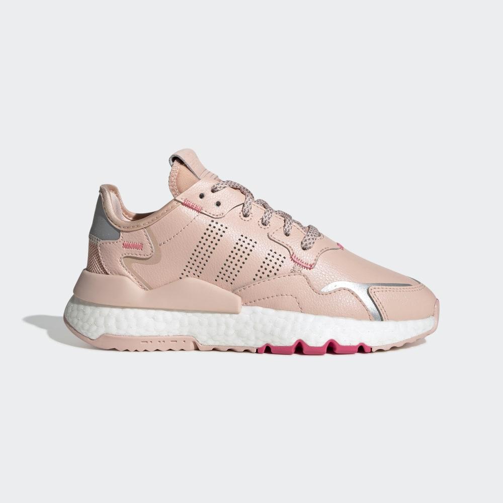 Adidas Girls' Nite Jogger Originals Shoes Pink/Silver Metal Ireland EG6744